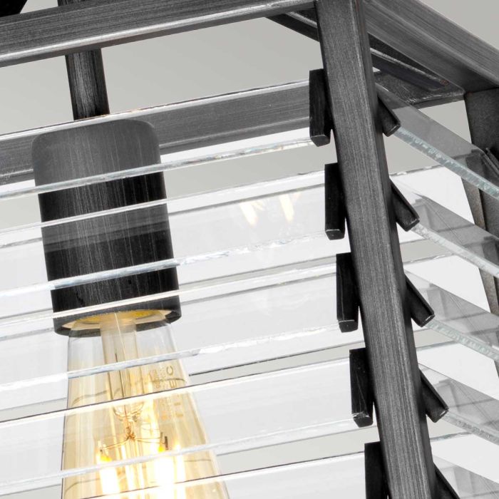 Louvre 1 Light Pendant - Painted Gunmetal