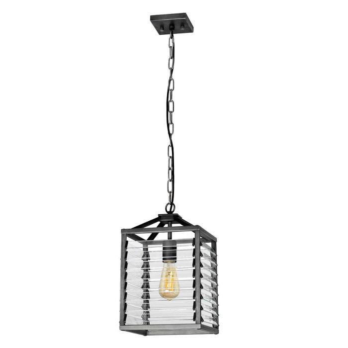 Louvre 1 Light Pendant - Painted Gunmetal