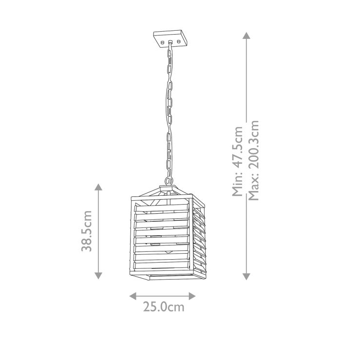 Louvre 1 Light Pendant - Painted Gunmetal