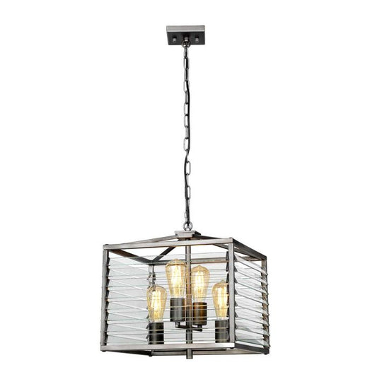 Louvre 4 Light Pendant - Painted Gunmetal