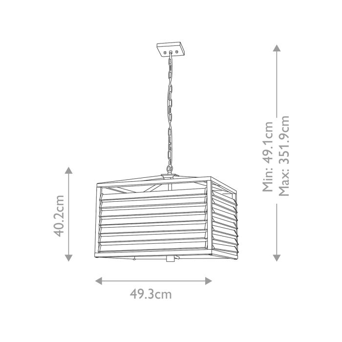 Louvre 6 Light Pendant - Painted Gunmetal