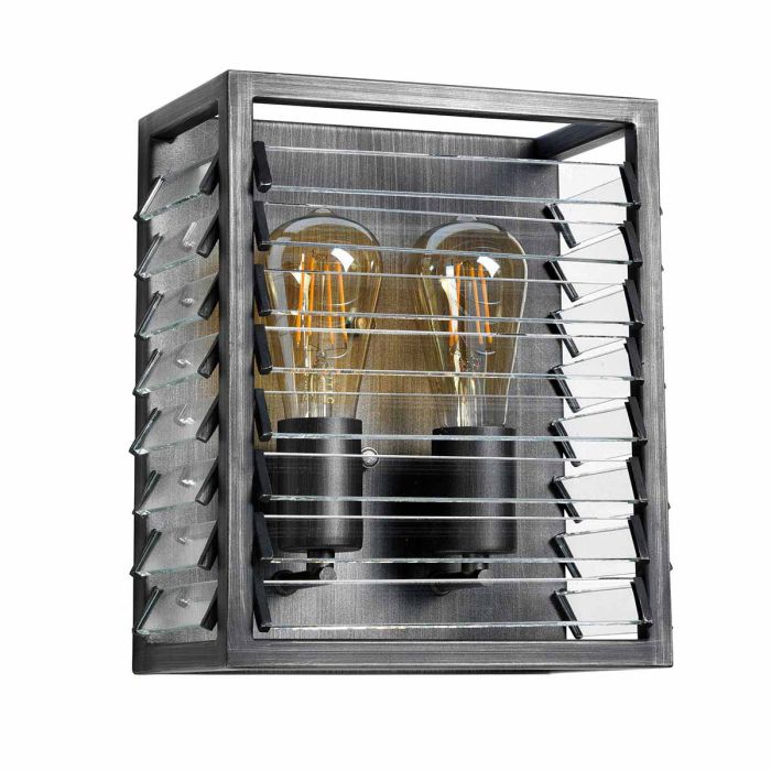 Louvre 2 Light Pendant - Painted Gunmetal