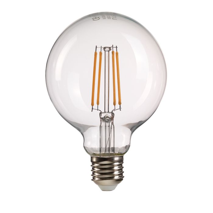 Clear Globe LED E27 Lamp - Clear Glass