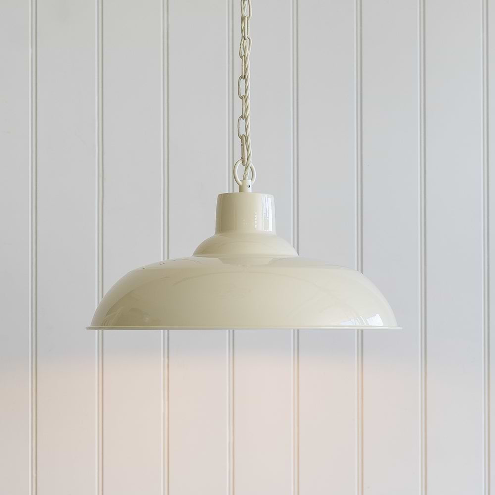 Portland Reclaimed Style Pendant Light in Clay White