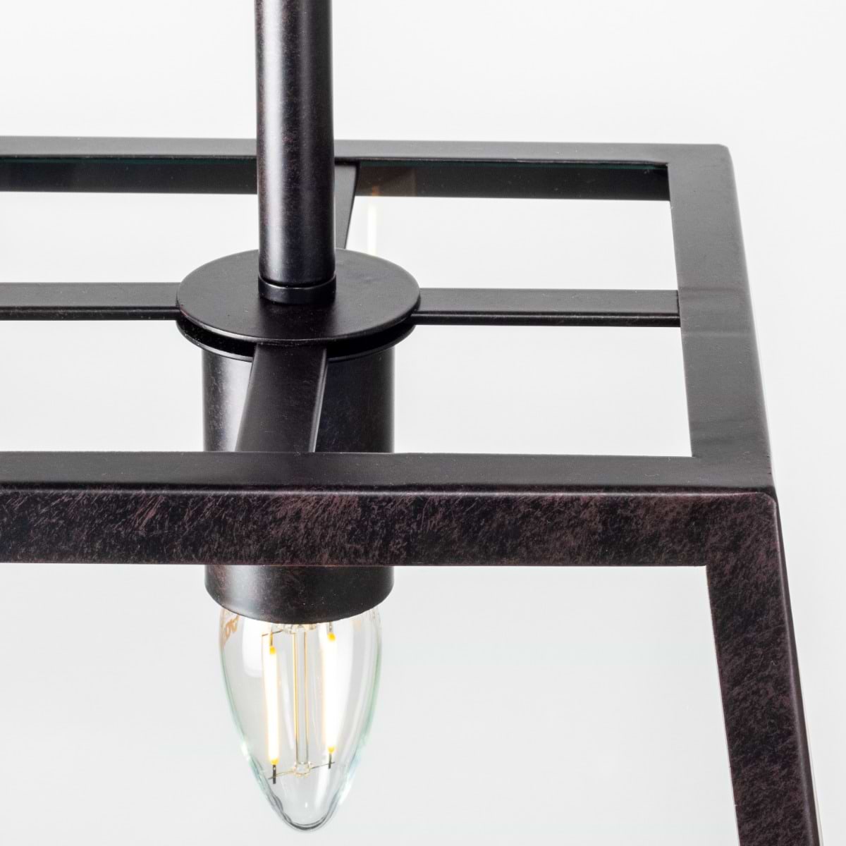 Small Ludlow Geo Trapeze Metal and Glass Lantern Pendant Light