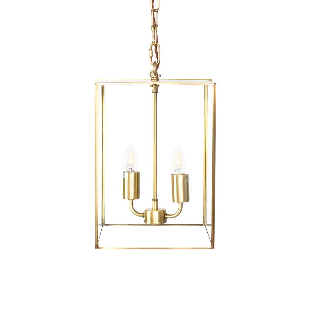 Soho Lighting Langdon Lantern Pendant Small Brass