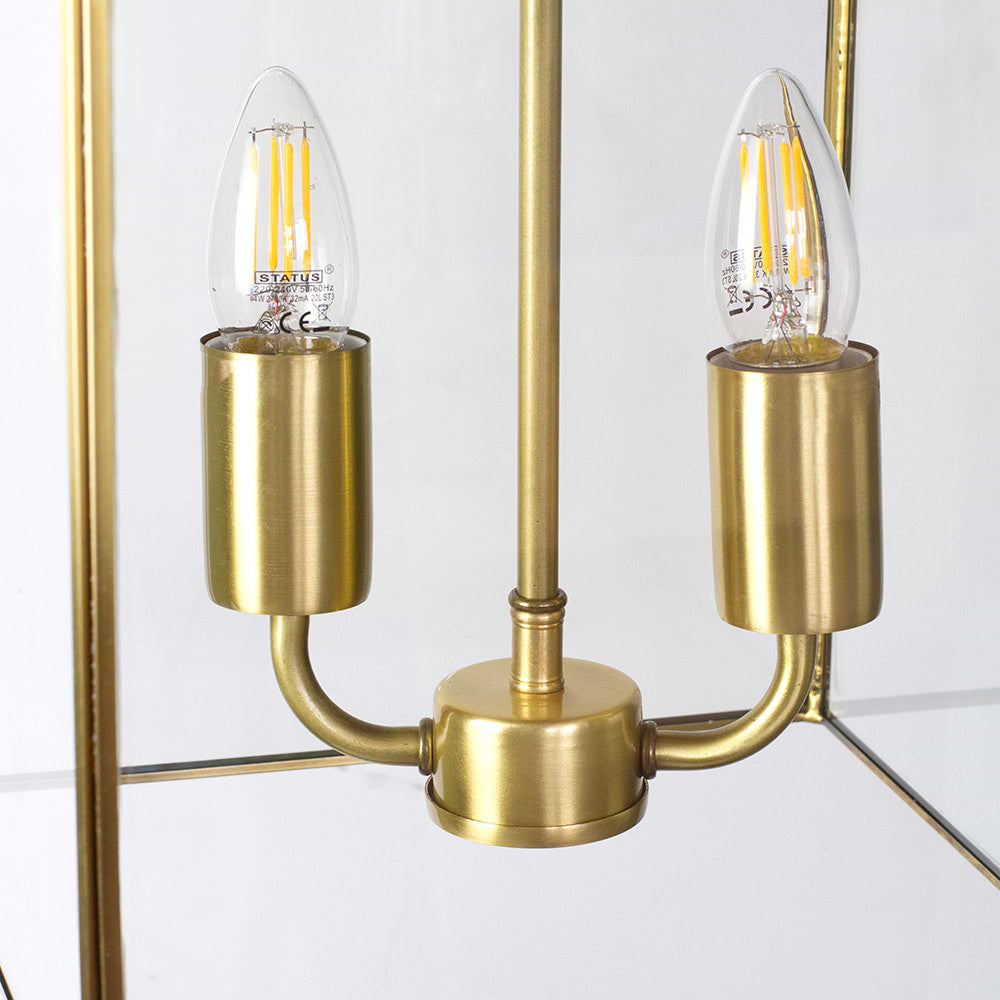 Soho Lighting Langdon Lantern Pendant Small Brass