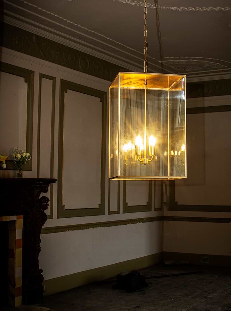 Soho Lighting Langdon Lantern Pendant Large Brass