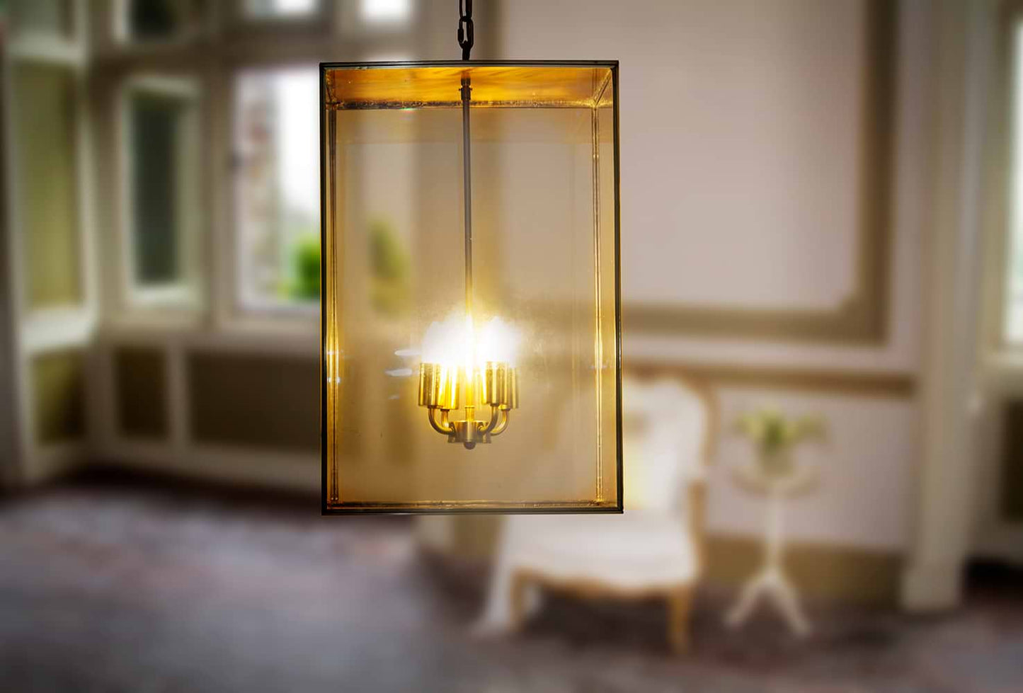Soho Lighting Langdon Lantern Pendant Large Brass