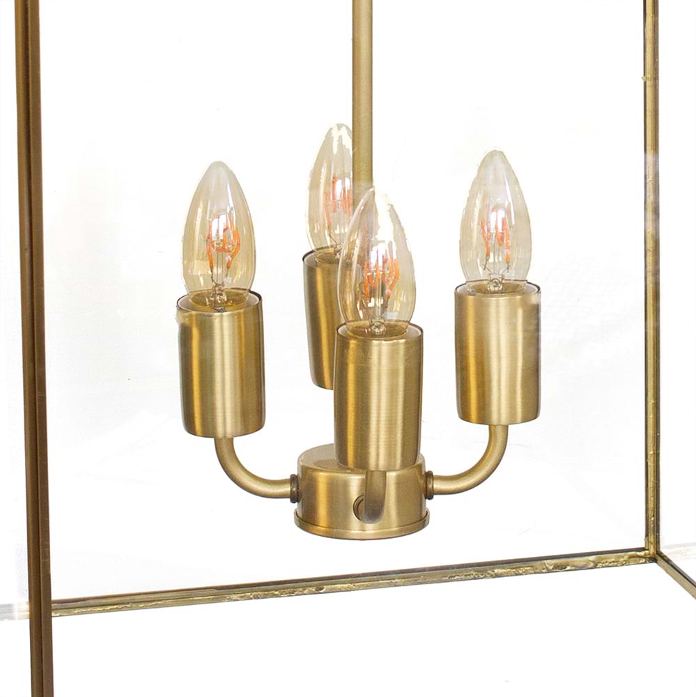 Soho Lighting Langdon Lantern Pendant Large Brass