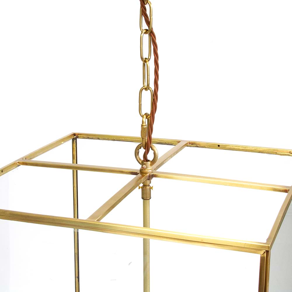 Soho Lighting London Lantern Pendant Crossbar Large Brass