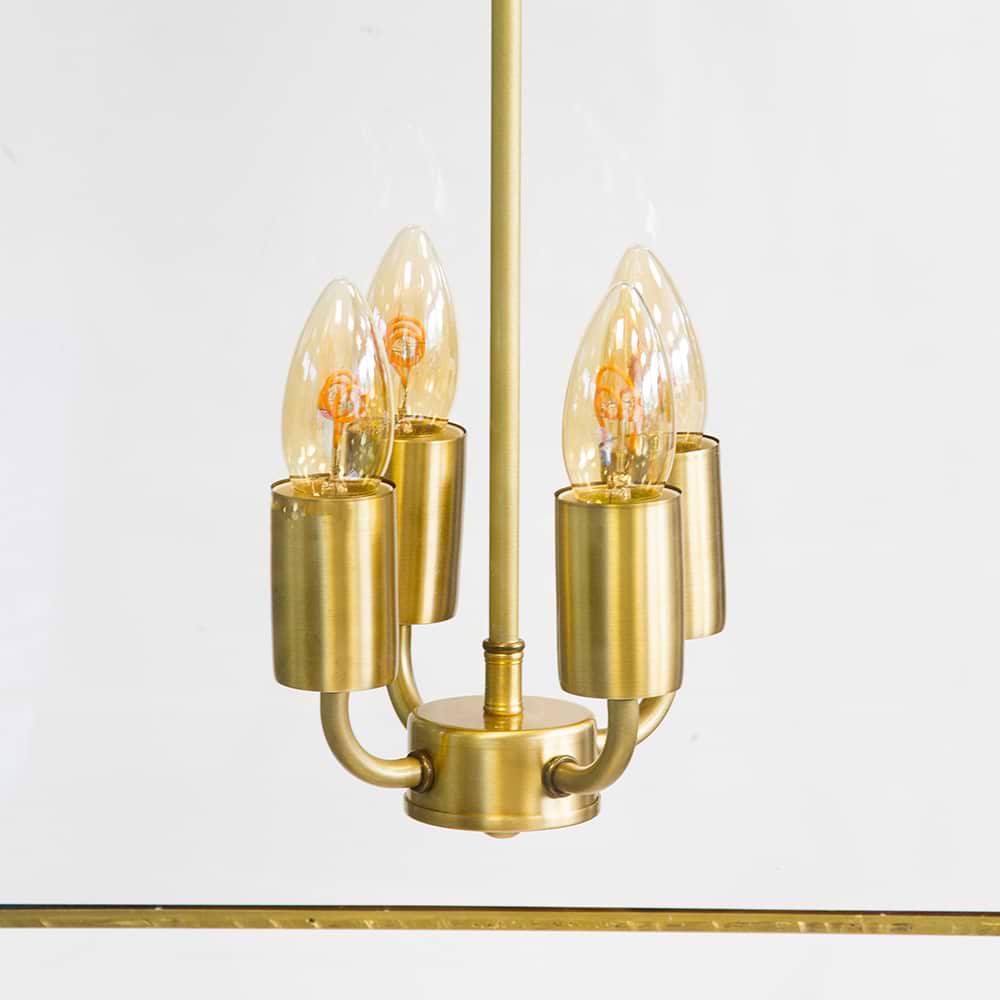 Soho Lighting London Lantern Pendant Crossbar Large Brass