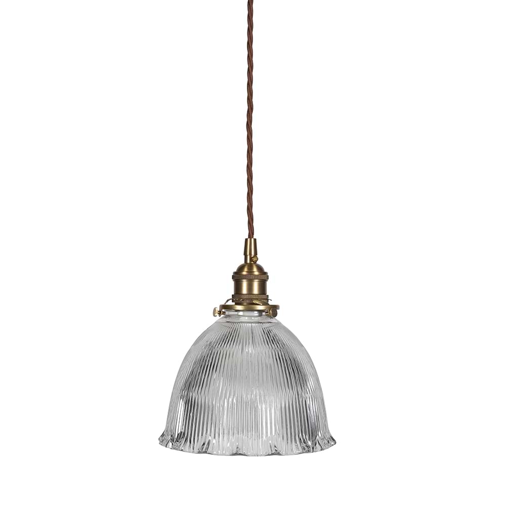 Soho Lighting D'Arblay Lacquered Antique Brass Scalloped Prismatic Glass Dome Pendant Light