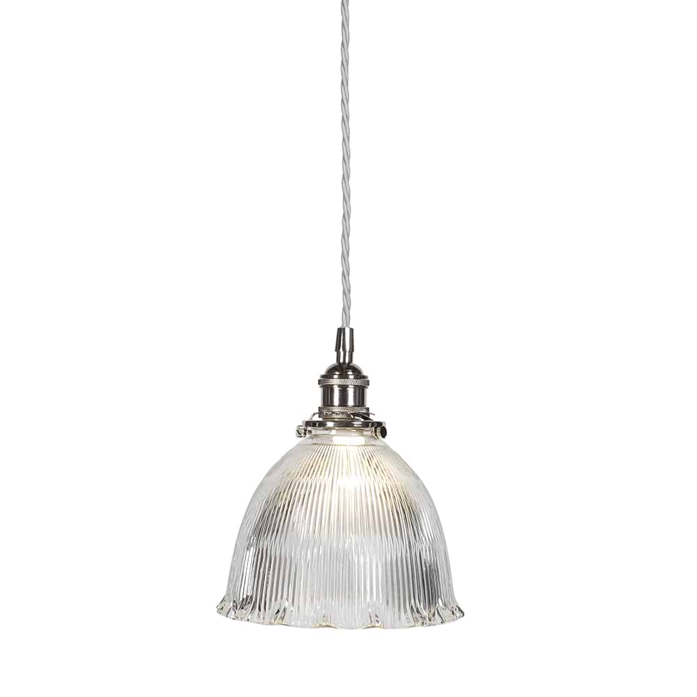 Soho Lighting D'Arblay Nickel Scalloped Prismatic Glass Dome Pendant Light - The French Collection