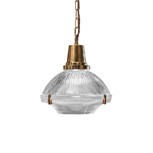 Soho Lighting Hollen Polished Brass Brimmed Dome Pendant Light - The Schoolhouse Collection