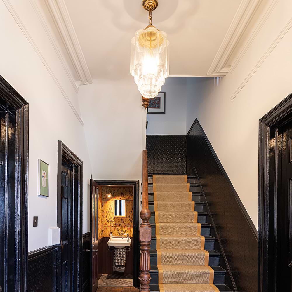 Soho Lighting Glasshouse Lacquered Brass Clear Pendant Light - The Schoolhouse Collection