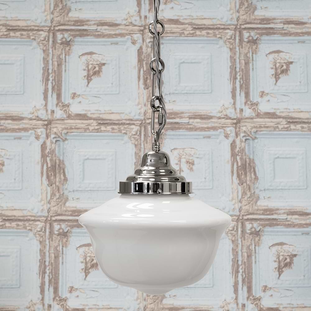 Soho Lighting Frith Nickel Opaque Pendant Light - The Schoolhouse Collection