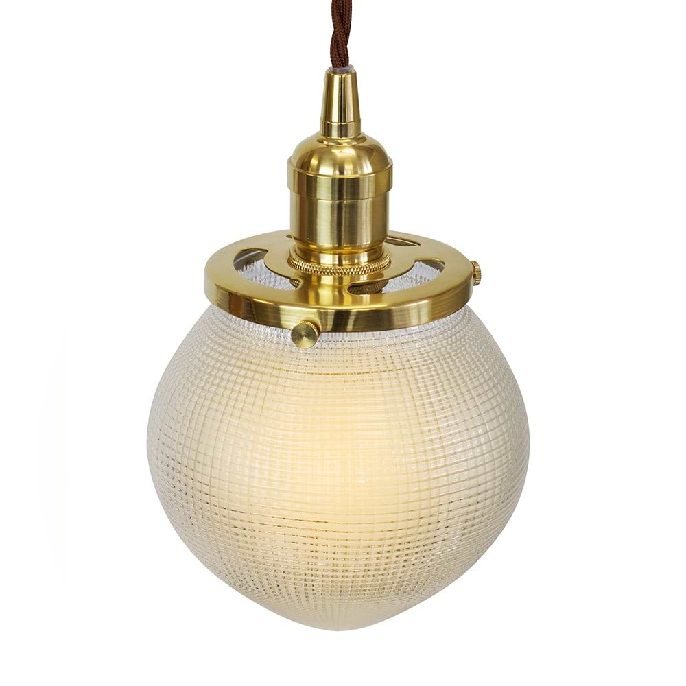 Soho Lighting Hollen Acorn Polished Brass Prismatic Glass Pendant - The Schoolhouse Collection