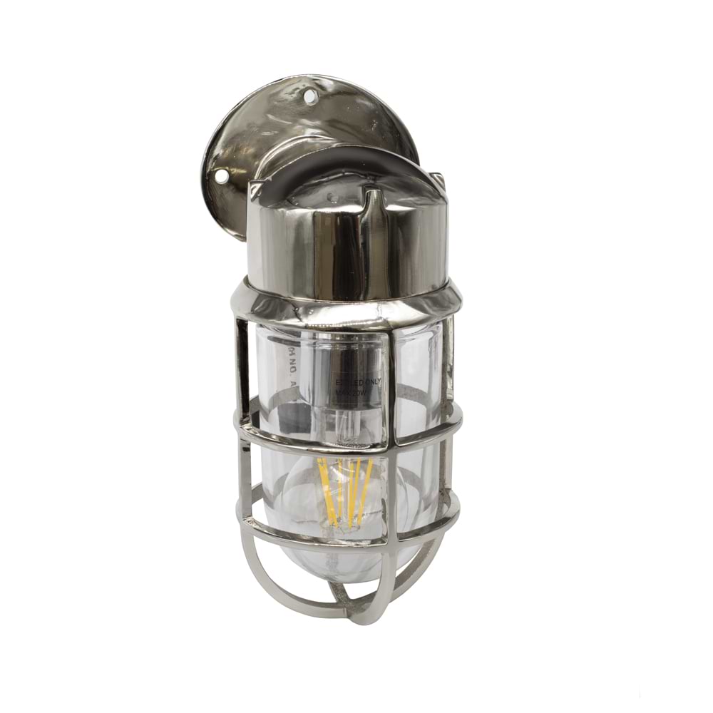 Soho Lighting Kemp IP65 Outdoor & Bathroom Nickel Wall Light