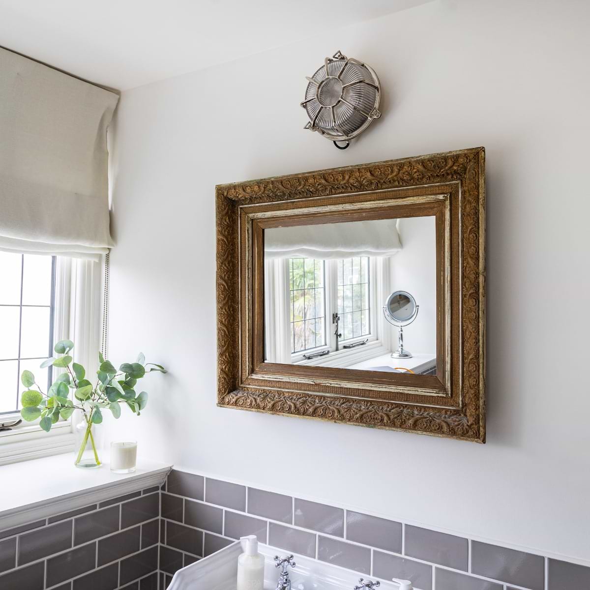 Soho Lighting Carlisle Web Prismatic Glass IP65 Outdoor & Bathroom Nickel Bulkhead Wall Light