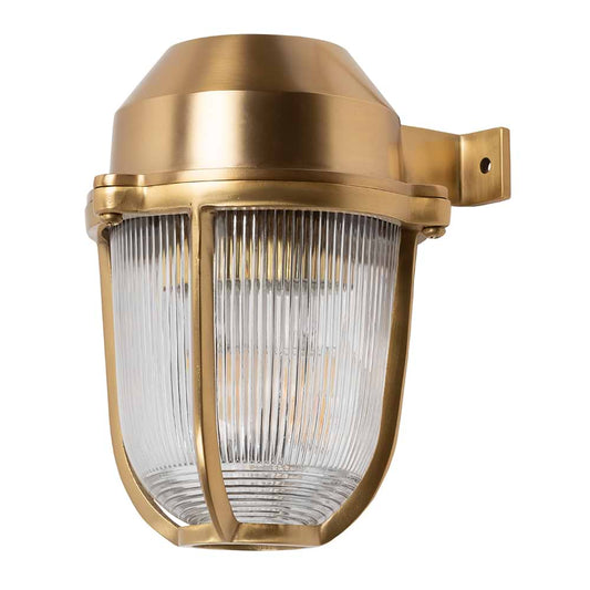 Soho Lighting Hopkin IP65 Outdoor & Bathroom Prismatic Glass Lacquered Solid Brass Wall Light