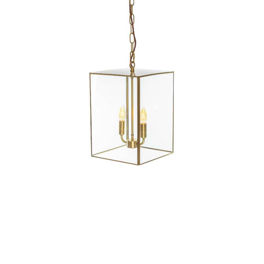 Soho Lighting Langdon Lantern Pendant Small Brass