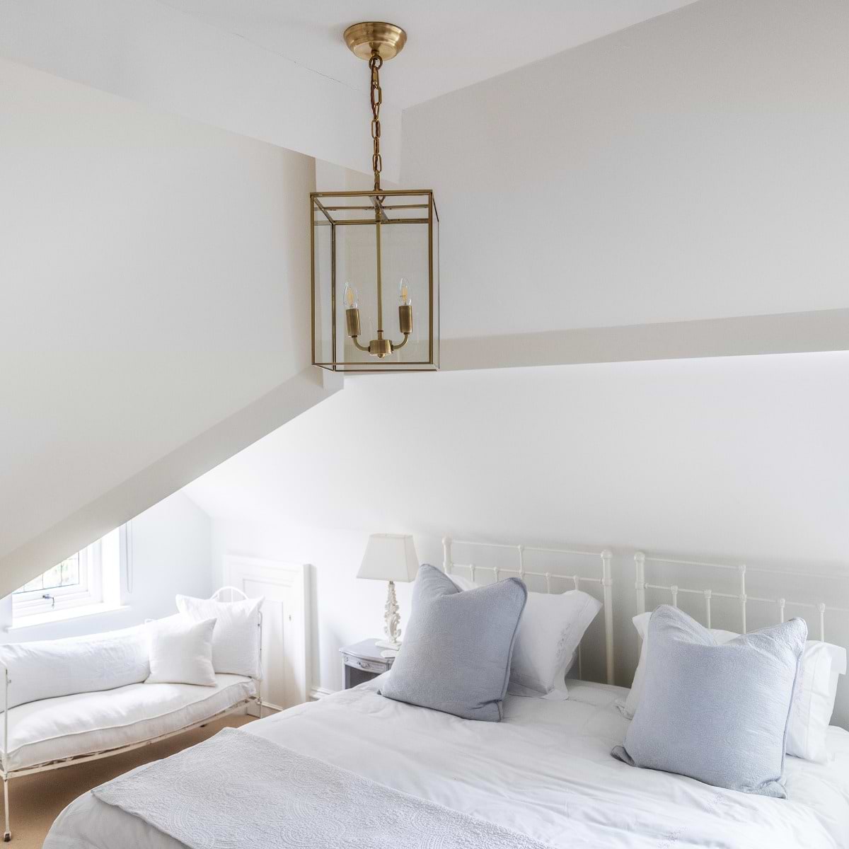 Soho Lighting London Lantern Pendant Crossbar Small Brass