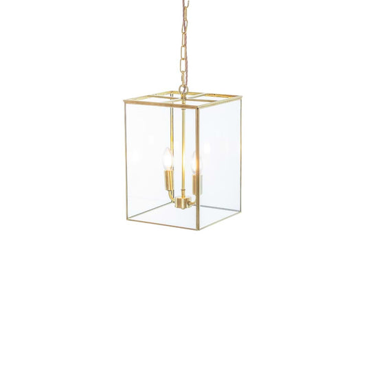 Soho Lighting London Lantern Pendant Crossbar Small Brass