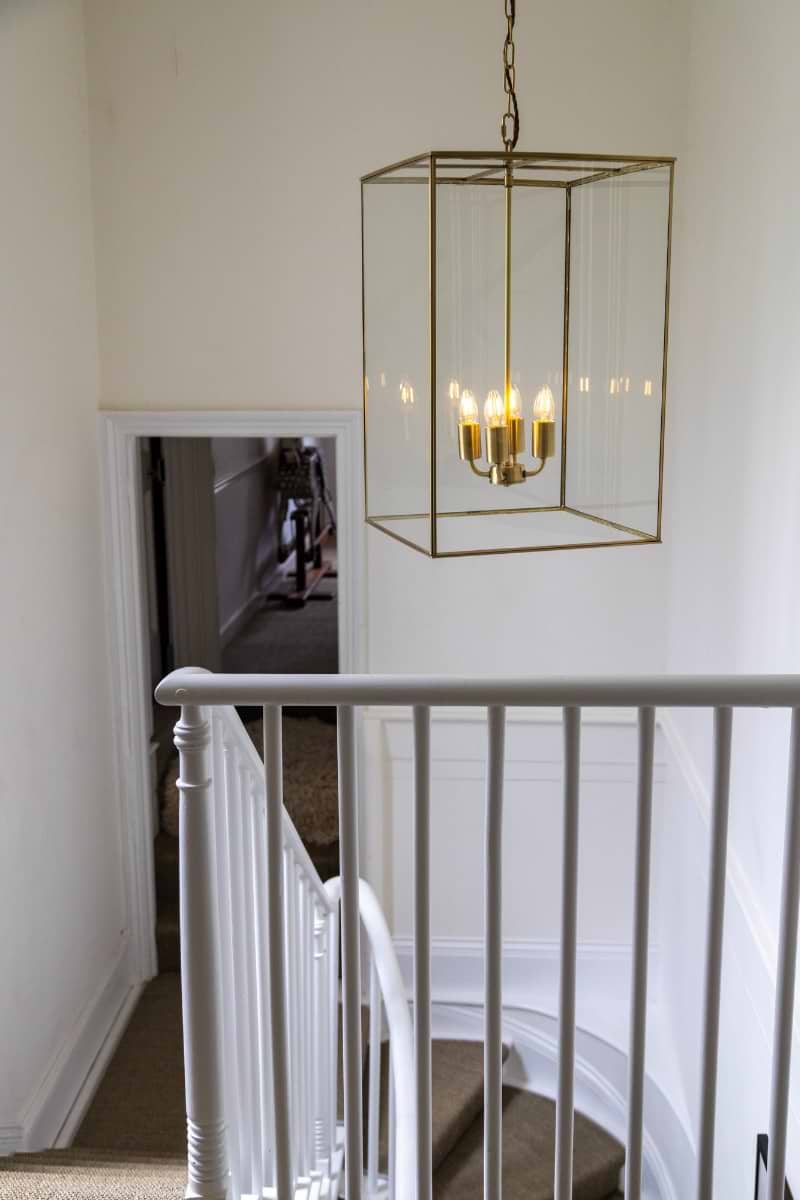 Soho Lighting London Lantern Pendant Crossbar Large Brass