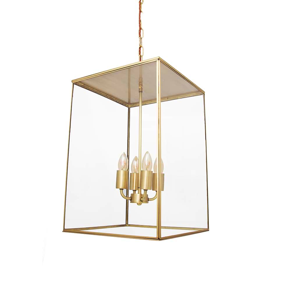 Soho Lighting Langdon Lantern Pendant Light Medium Brass