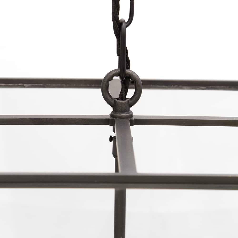 Soho Lighting London Lantern Pendant Light Crossbar Medium Matt Black Brass