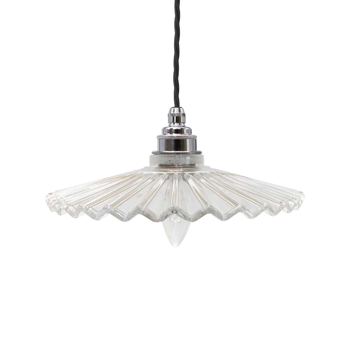 Fluted Fan Glass Pendant Light