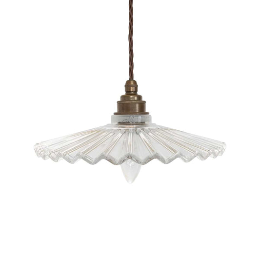 Fluted Fan Glass Pendant Light