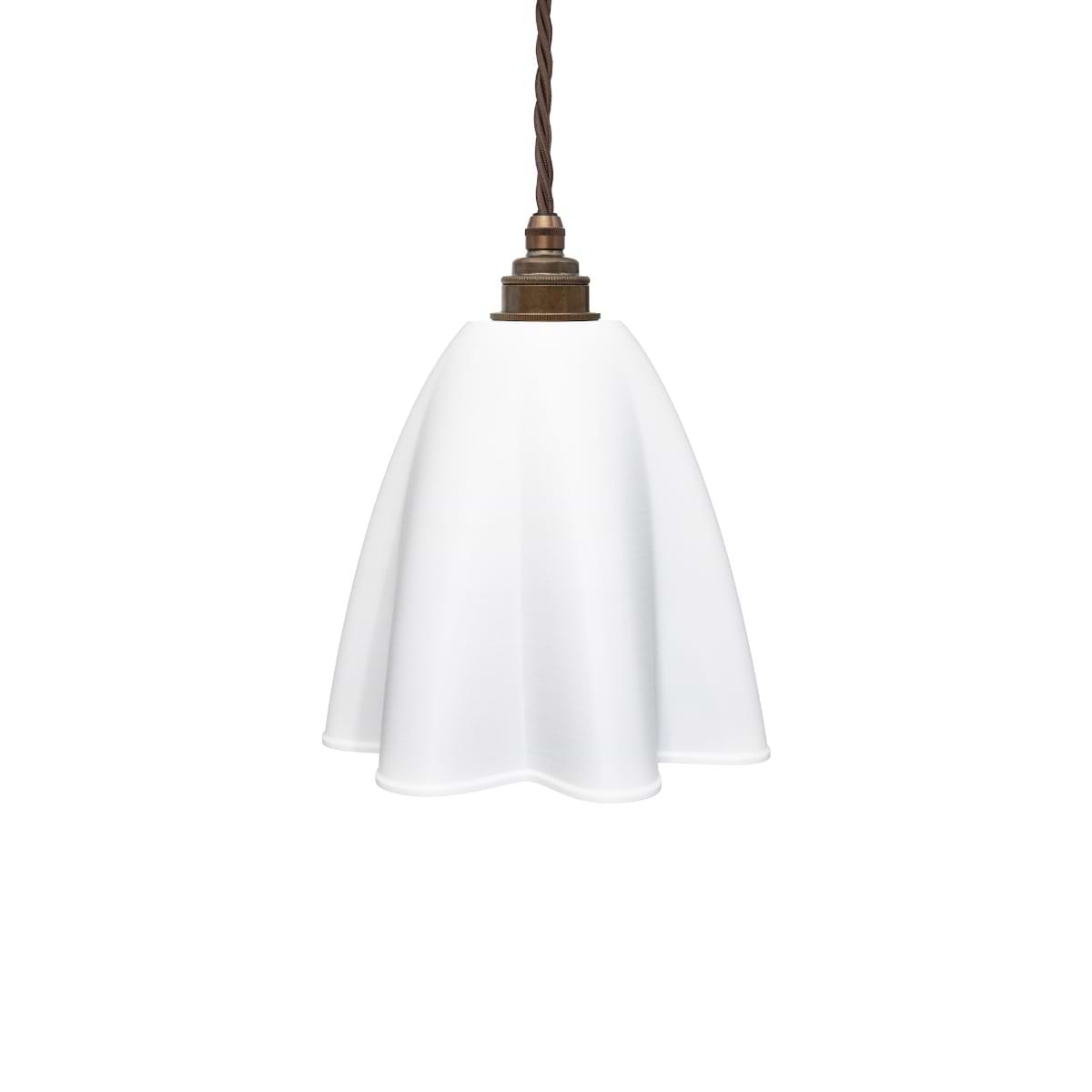 Soft White Fluted Cloth Pendant Light