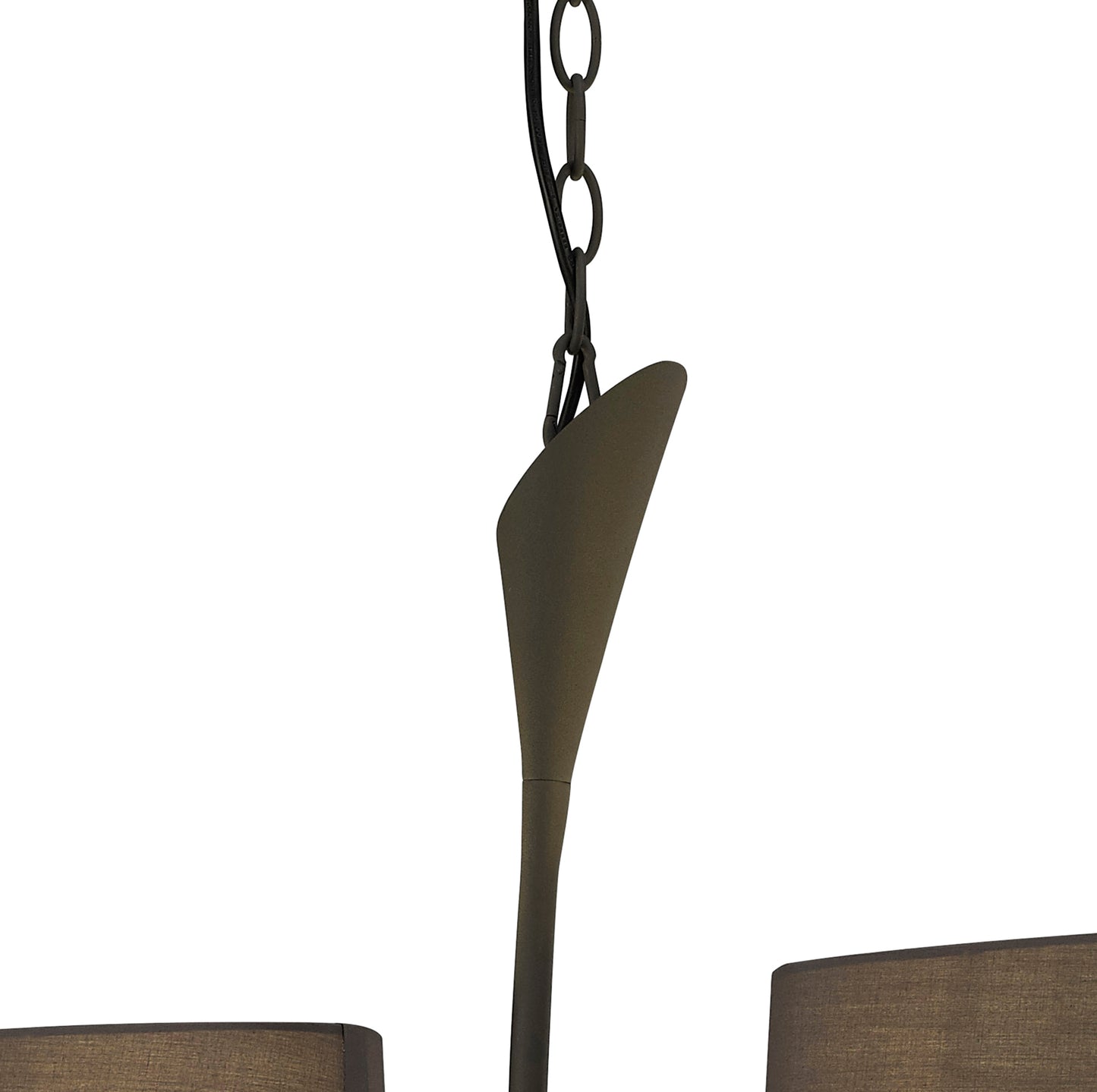 Lua Linear Pendant 2 Arm 4 Light E27, Ash Grey With Ash Grey Shades by Mantra