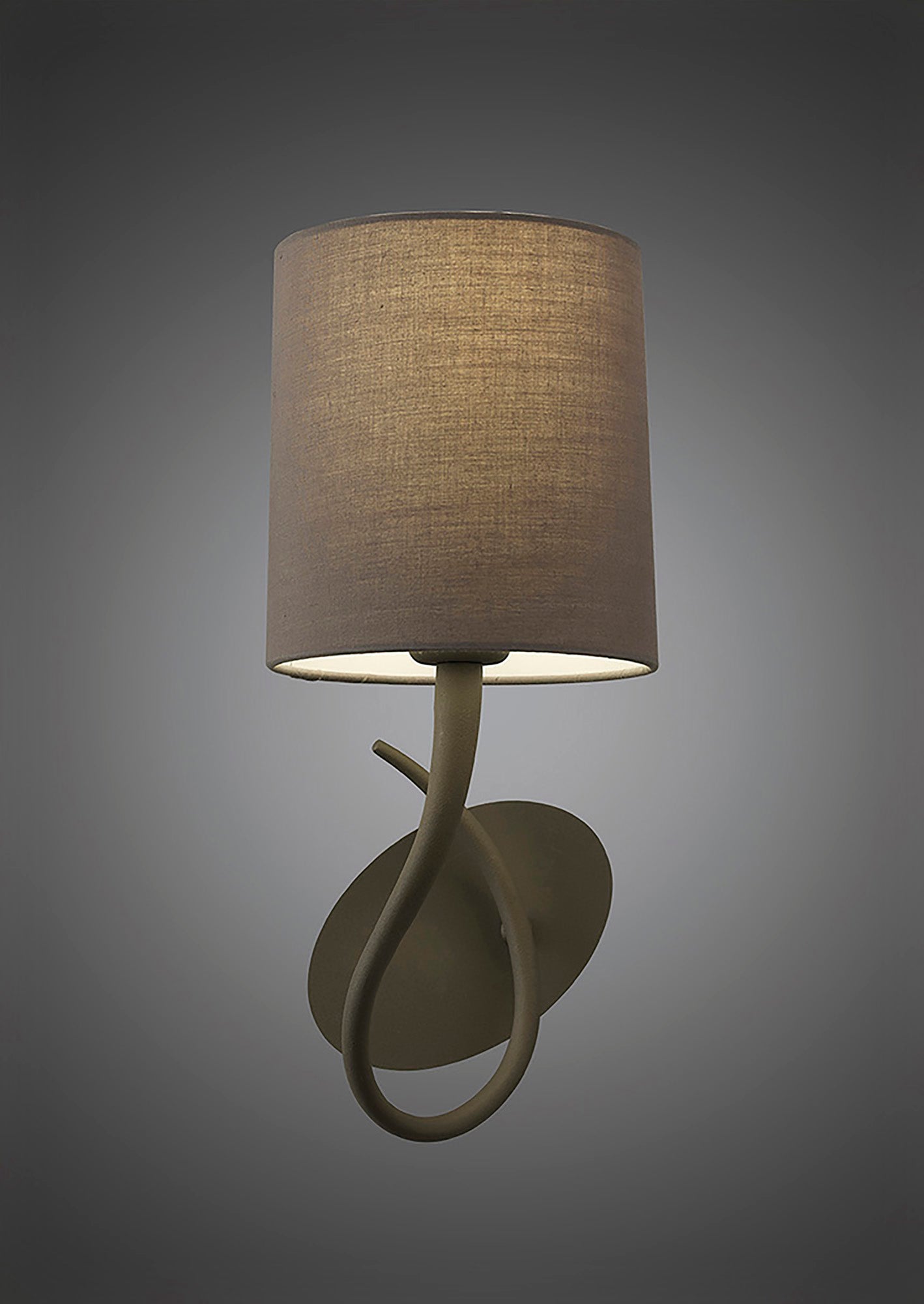 Lua Wall Lamp 1 Light E27, Ash Grey With Ash Grey Shade by Mantra