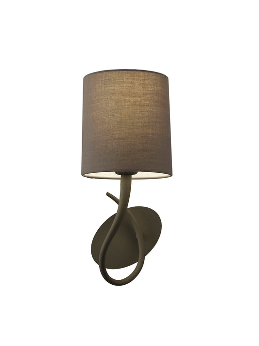 Lua Wall Lamp 1 Light E27, Ash Grey With Ash Grey Shade by Mantra