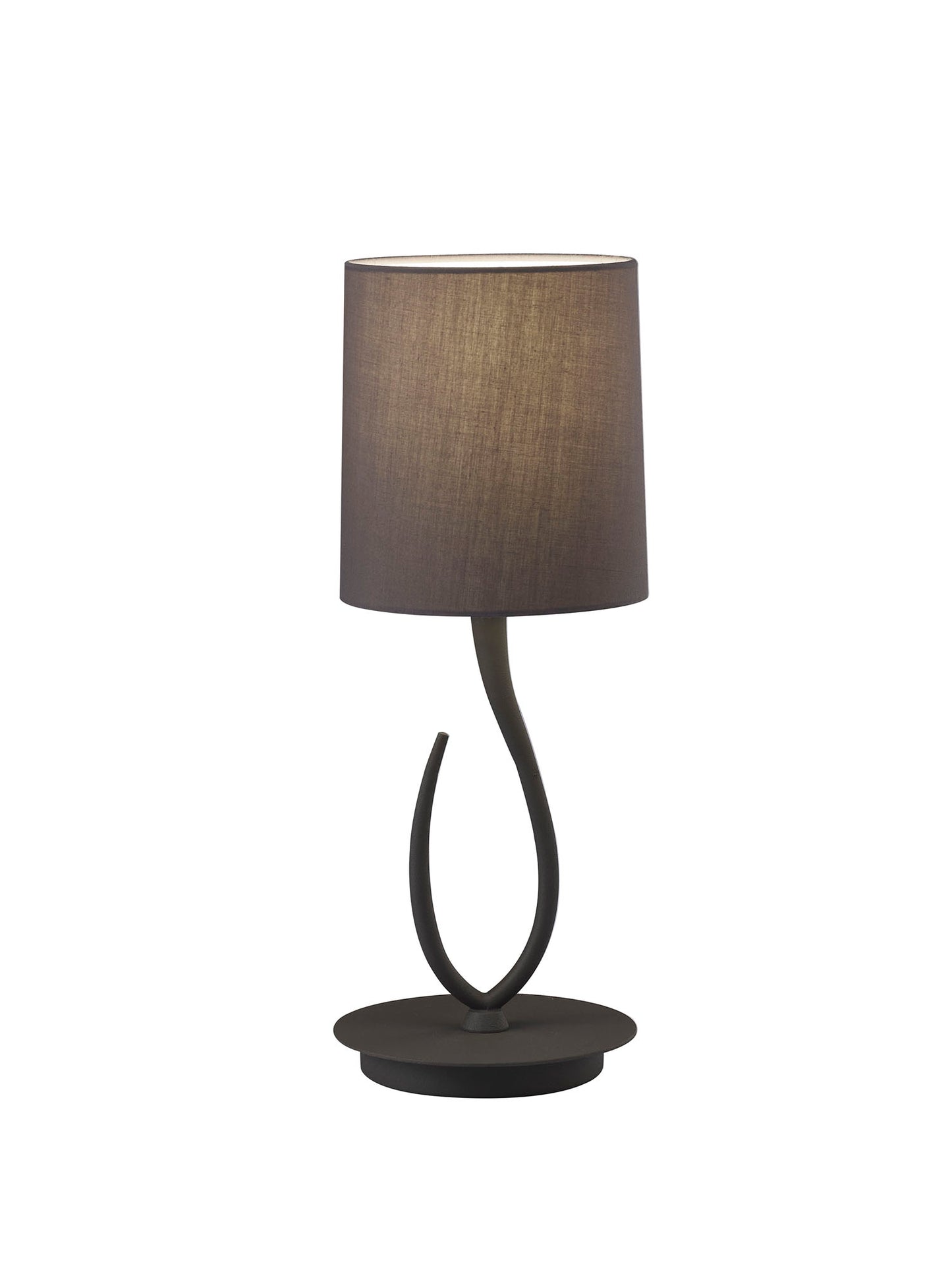 Lua Table Lamp 1 Light E27, Small Ash Grey With Ash Grey Shade by Mantra