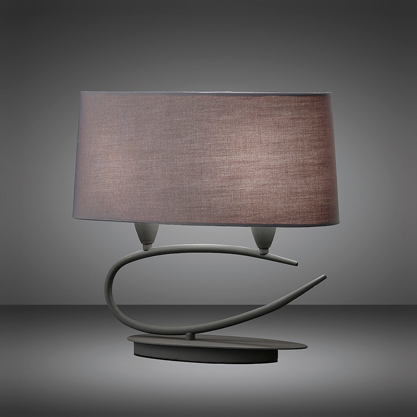 Lua Table Lamp 2 Light E27, Ash Grey With Ash Grey Shades by Mantra