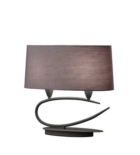 Lua Table Lamp 2 Light E27, Ash Grey With Ash Grey Shades by Mantra