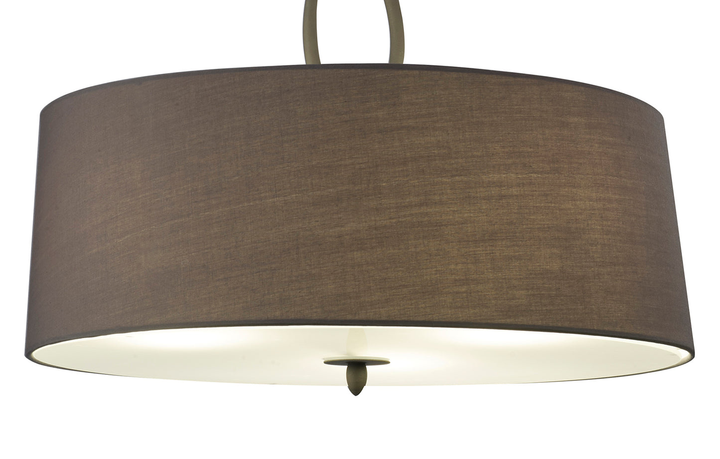 Lua Single Pendant 3 Light E27, Ash Grey With Ash Grey Shade by Mantra