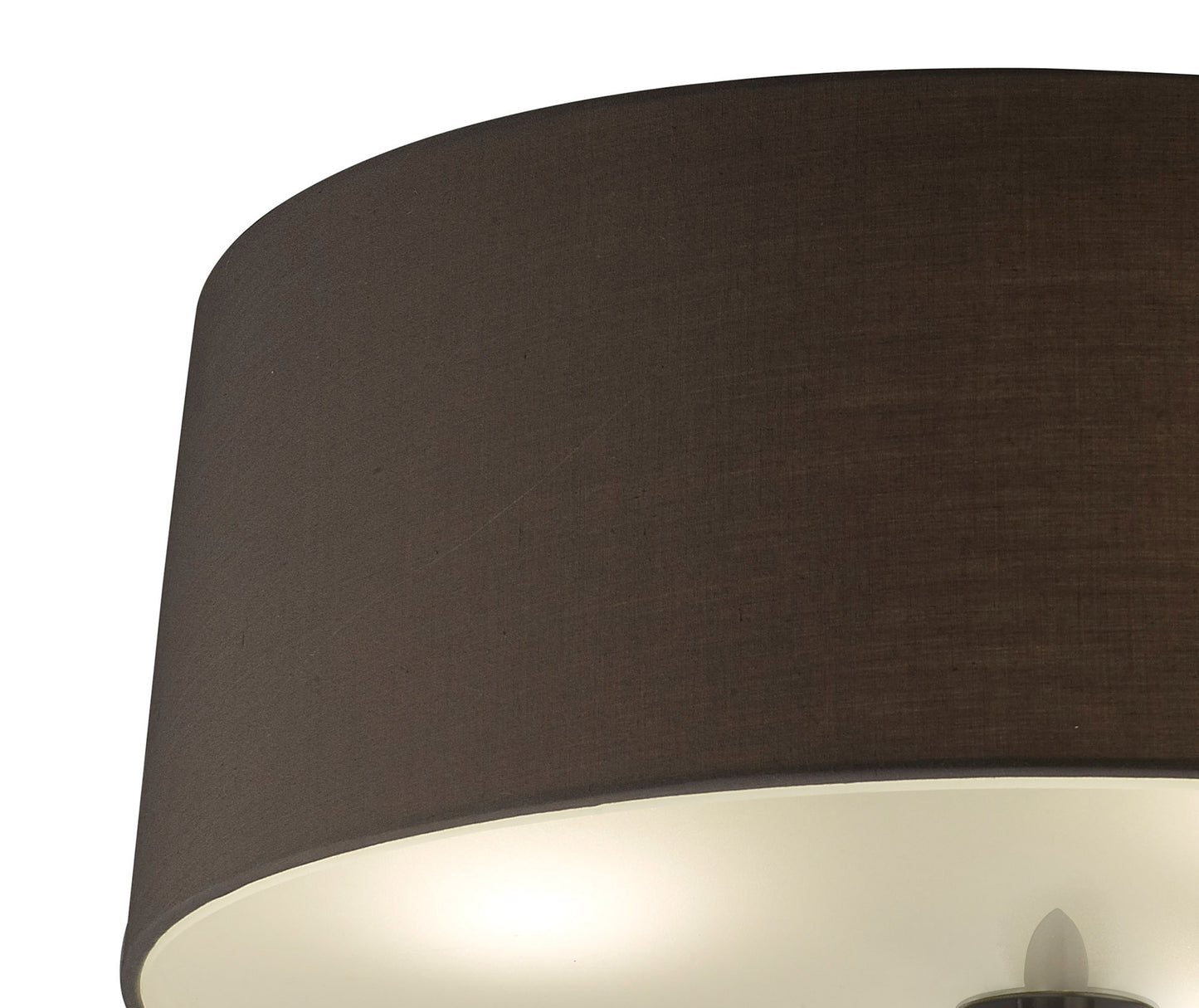 Lua Flush Ceiling 3 Light E27, Ash Grey With Ash Grey Shade by Mantra