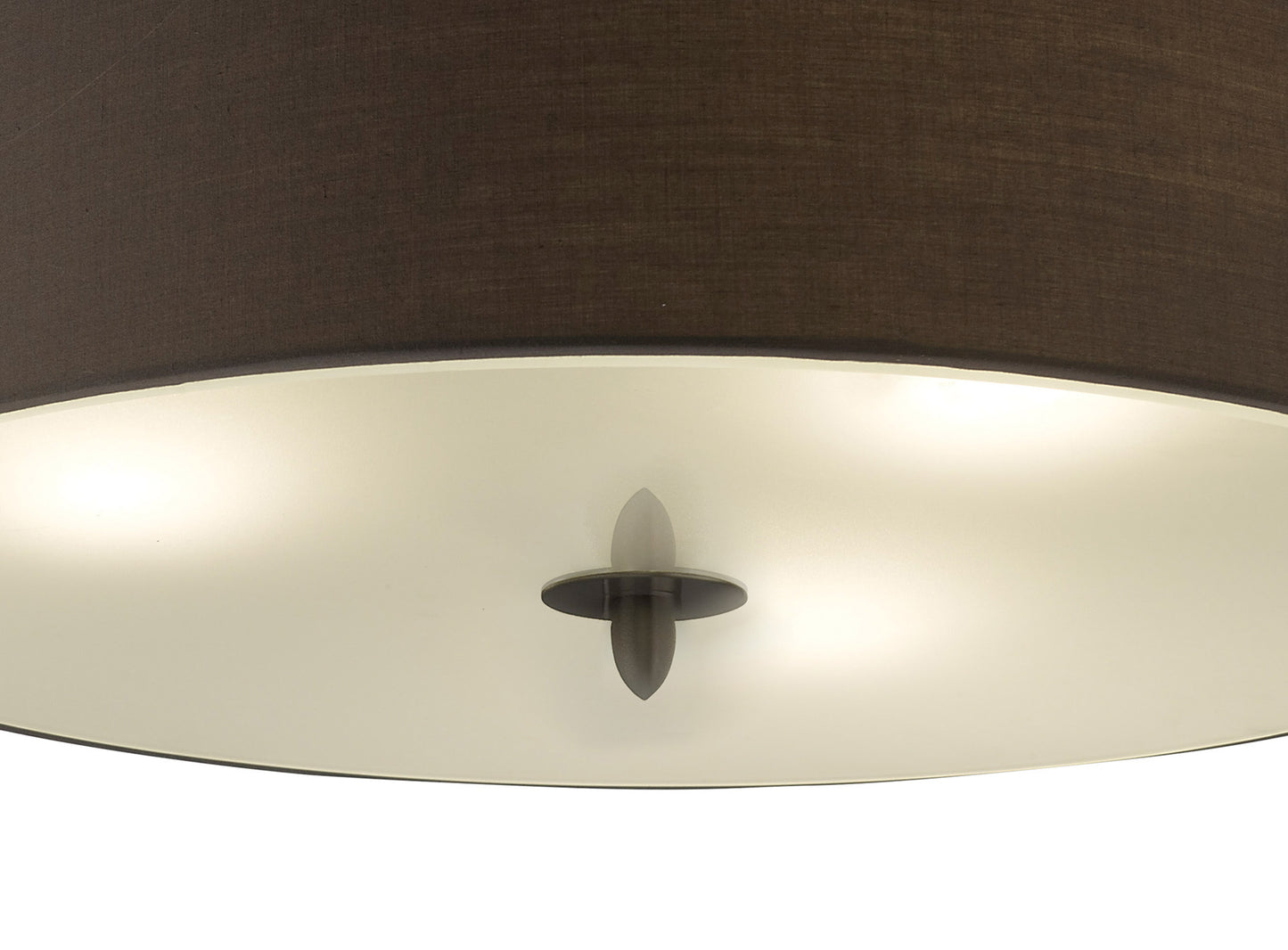 Lua Flush Ceiling 3 Light E27, Ash Grey With Ash Grey Shade by Mantra