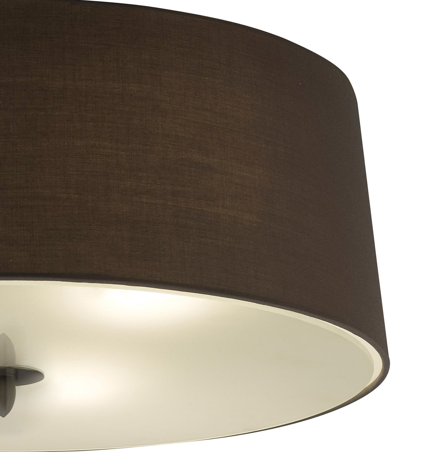 Lua Flush Ceiling 3 Light E27, Ash Grey With Ash Grey Shade by Mantra