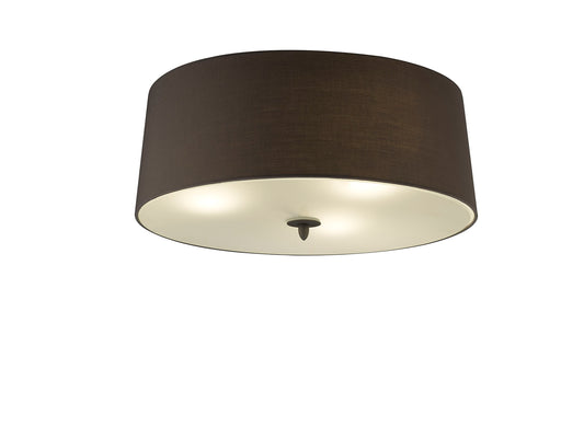 Lua Flush Ceiling 3 Light E27, Ash Grey With Ash Grey Shade by Mantra