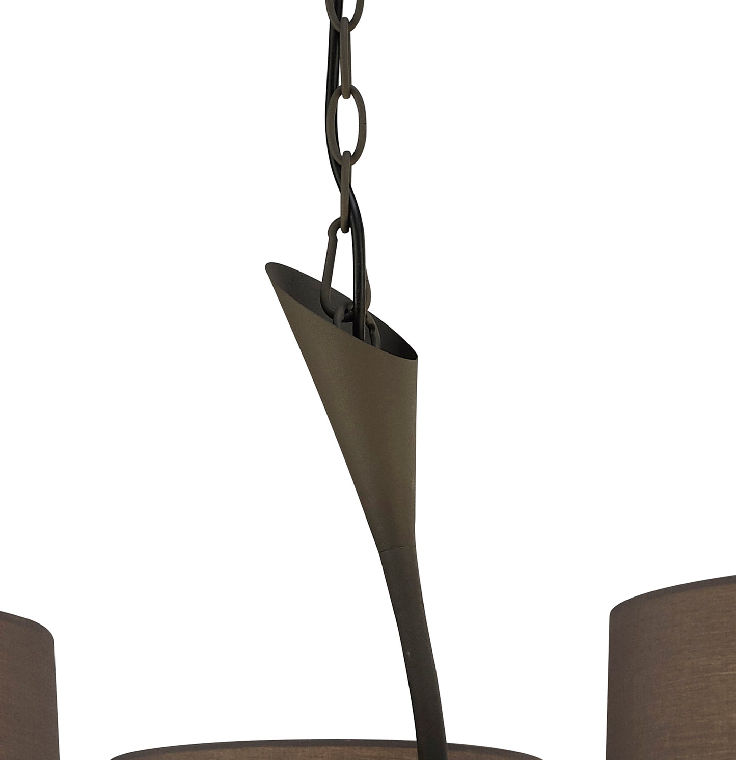 Lua Pendant 3 Arm Light E27, Ash Grey With Ash Grey Shades by Mantra