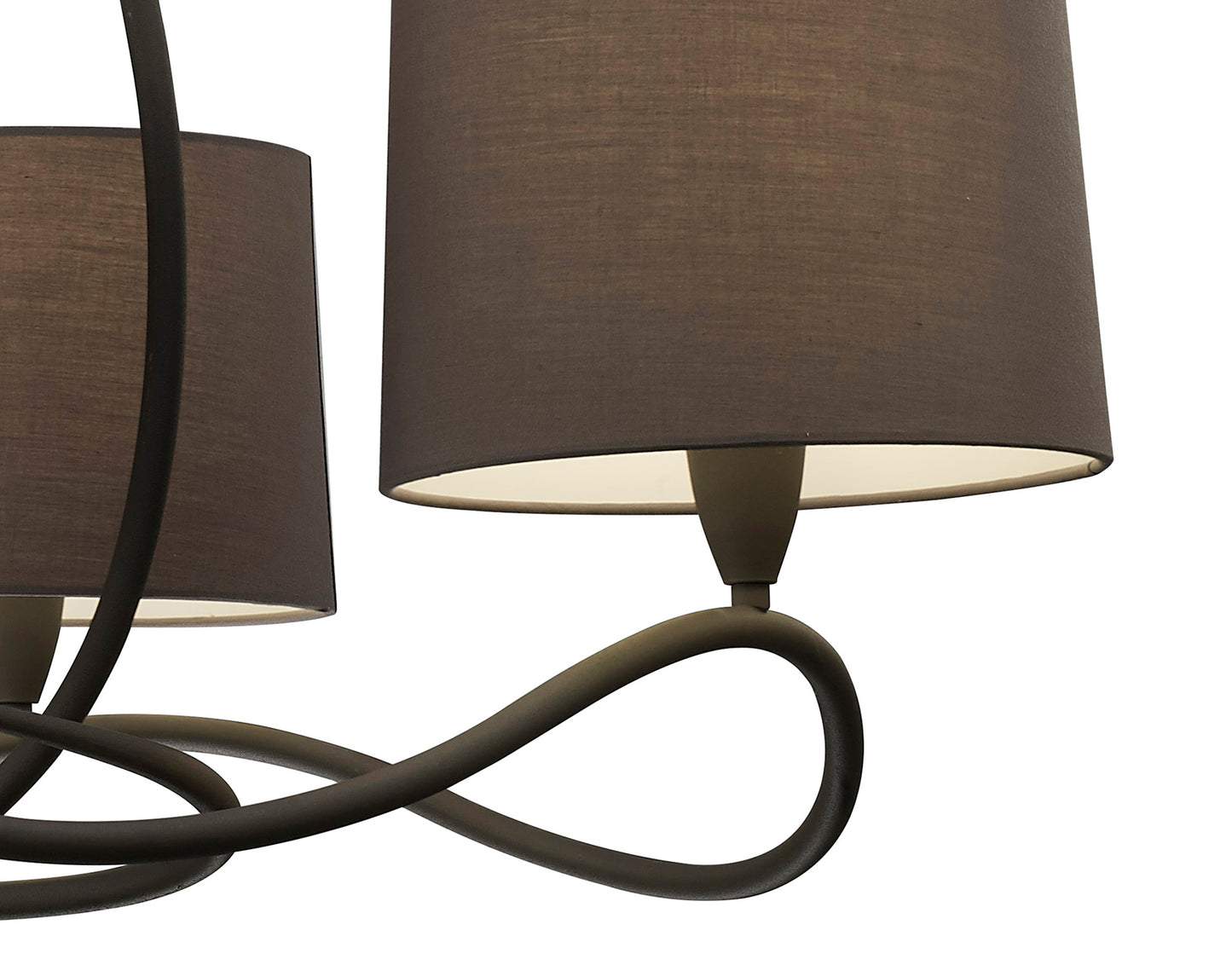 Lua Pendant 3 Arm Light E27, Ash Grey With Ash Grey Shades by Mantra