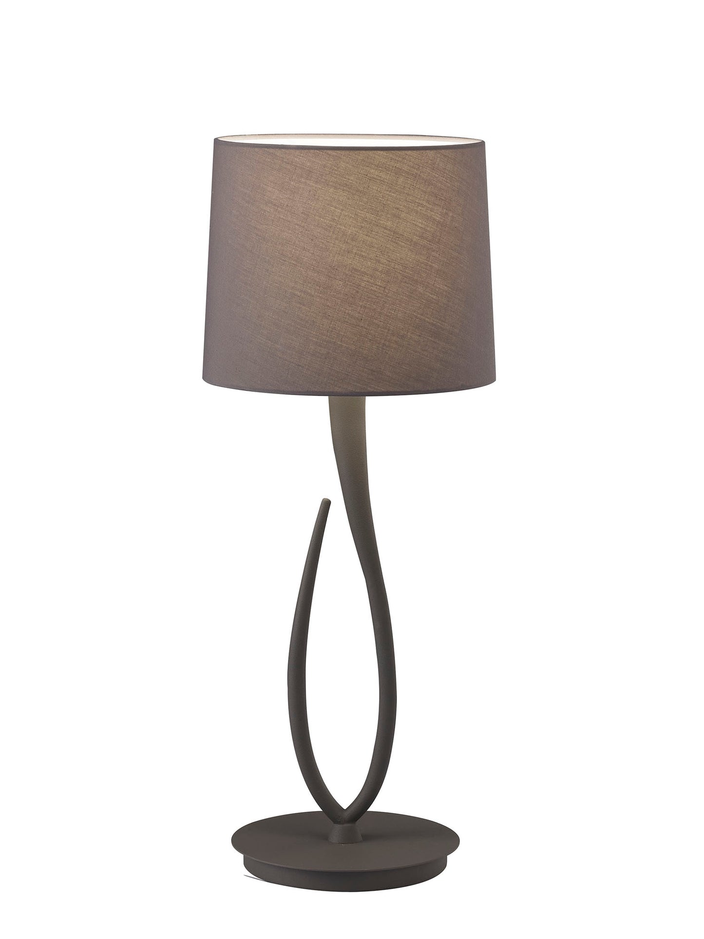 Lua Table Lamp 1 Light E27, Large Ash Grey With Ash Grey Shade by Mantra