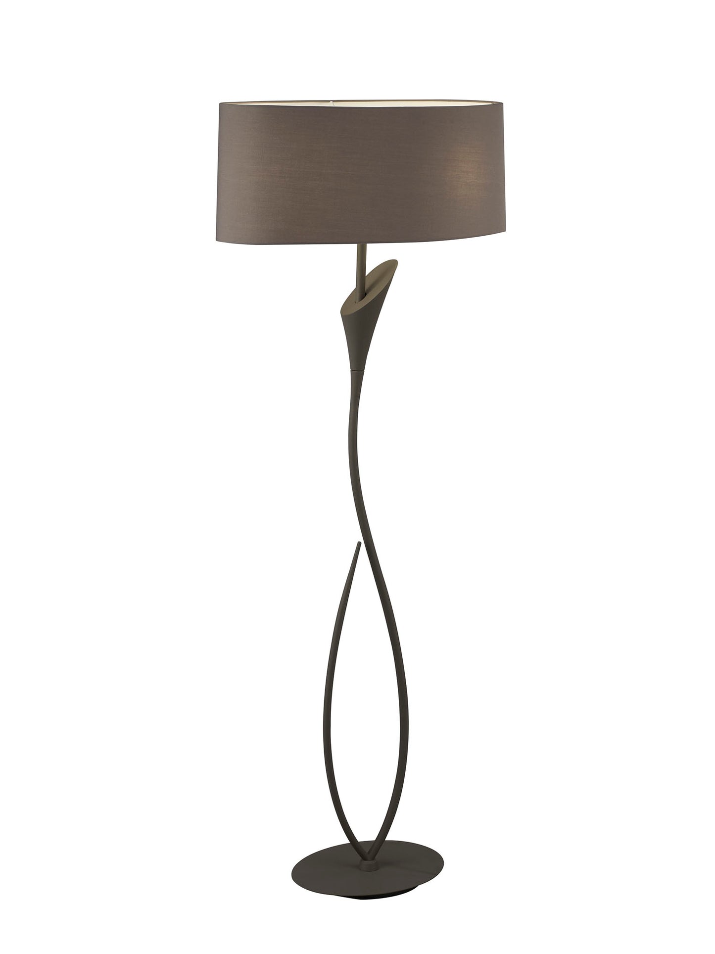 Lua Floor Lamp 2 Light E27, Ash Grey With Ash Grey Shade by Mantra