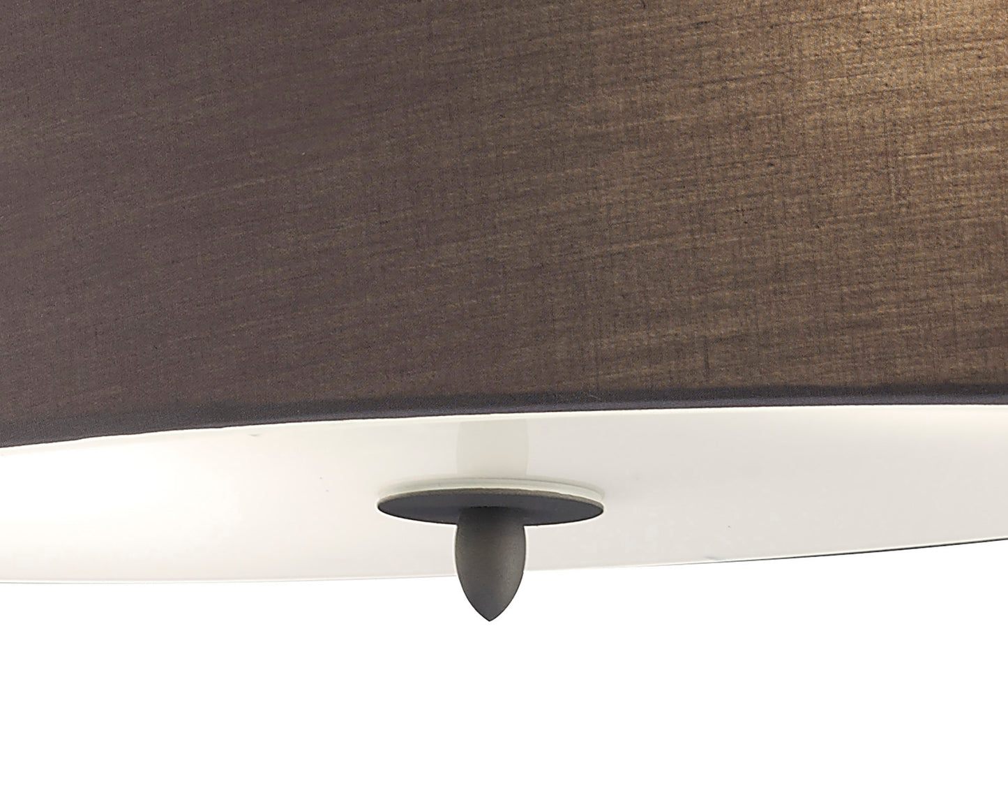 Lua Oval Semi Flush 2 Light E27, Ash Grey With Ash Grey Shade by Mantra